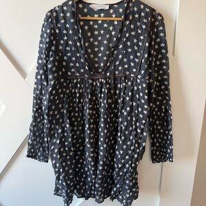 Auguste the Label Star Print Long Sleeve Mini Dress